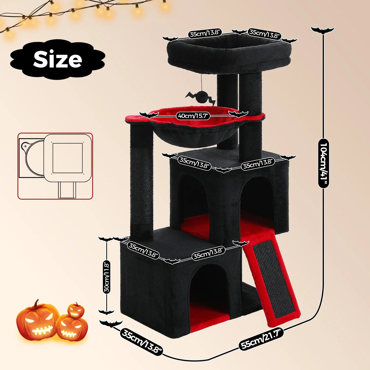 PEQULTI Cat Tree With Natural Sisal Scratching Post And Condo