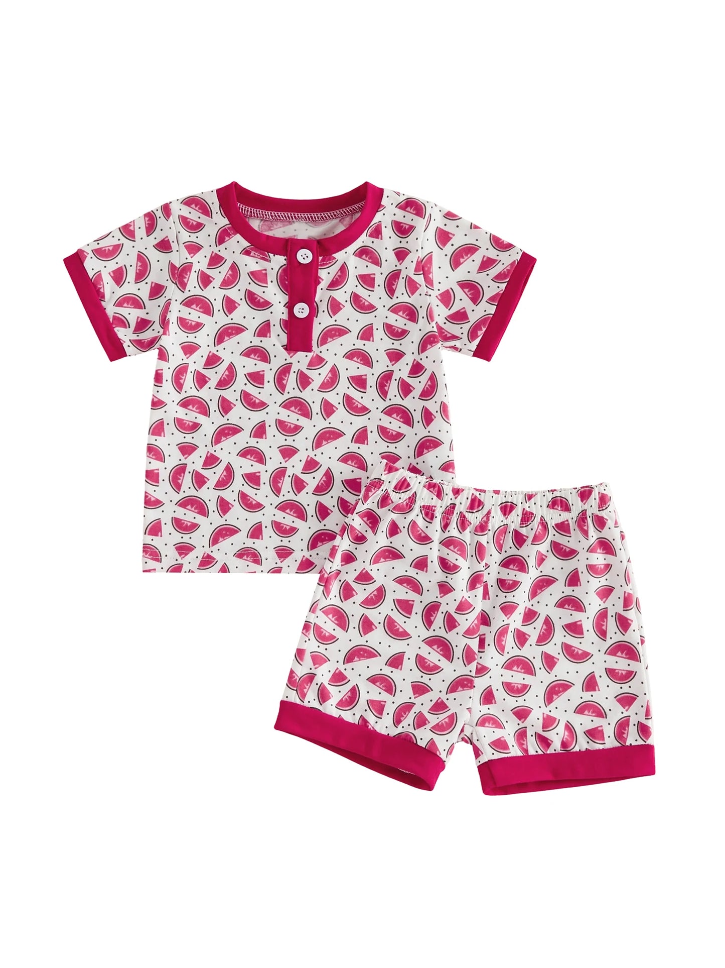 Infant Pineapple Pattern 2 Piece Tank Top And Shorts Set