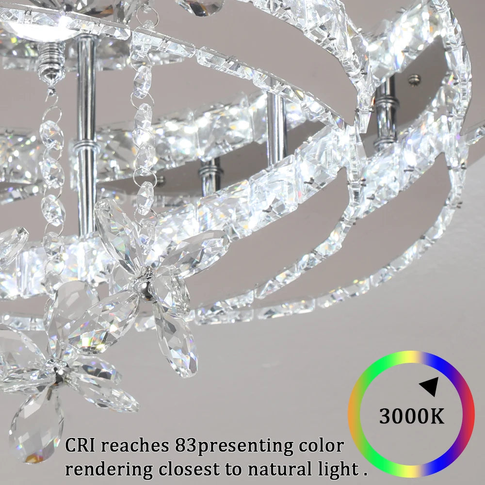 Vetrulus Luxury K9 Crystal Chandelier Modern Dimmable Ceiling Lamp