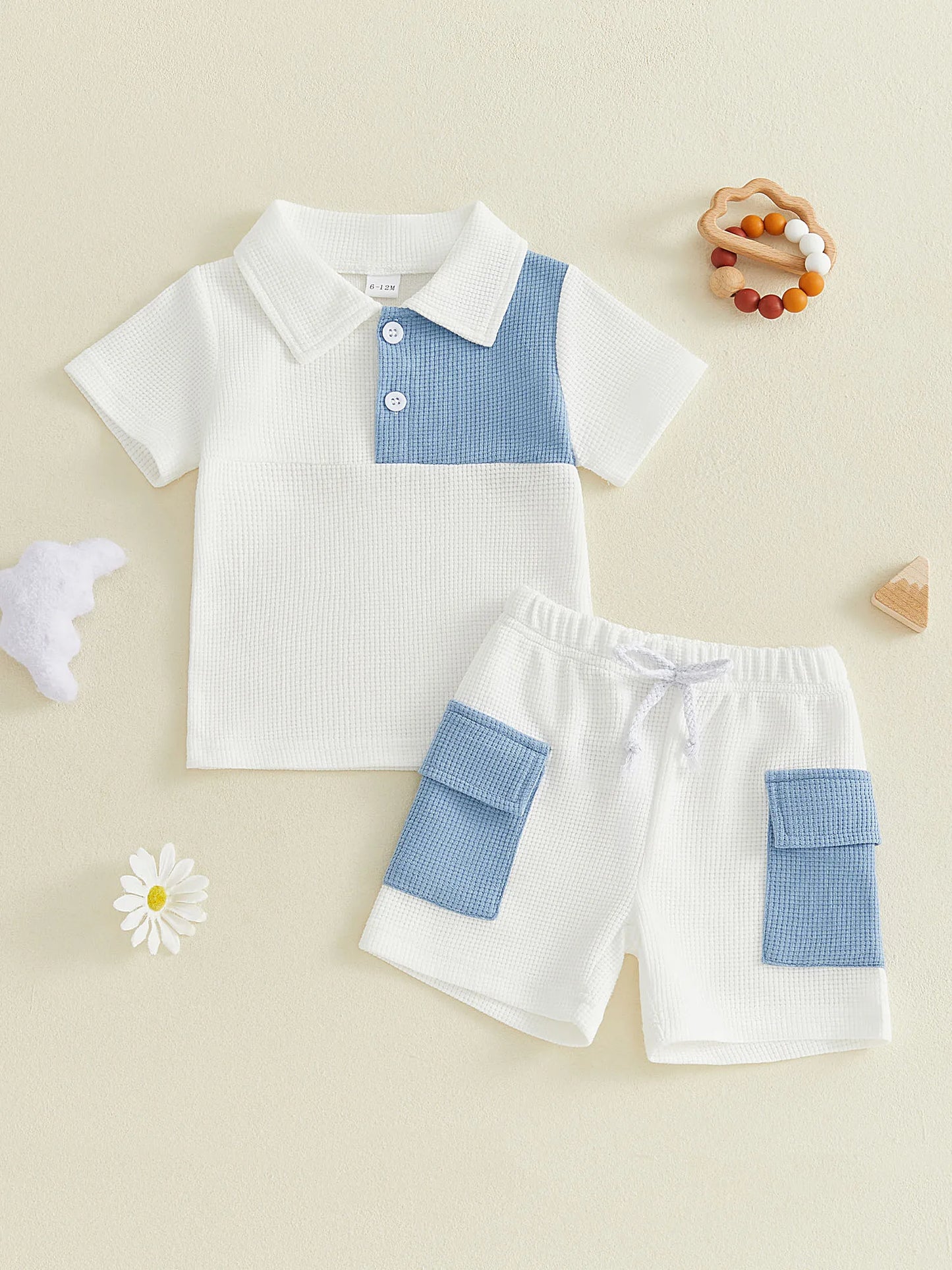 Infant Boy Summer Shirt And Cargo Shorts Set For Playtime