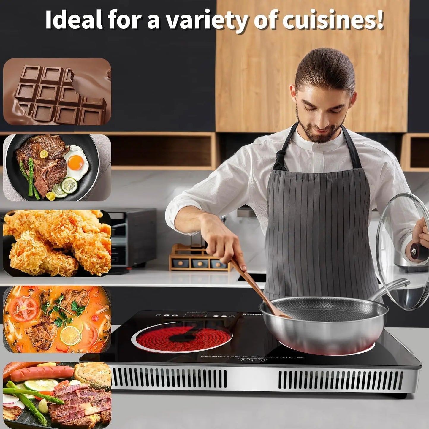 Karinear Ceramic 2 Zone Electric Hob 3200W With Safety Lock