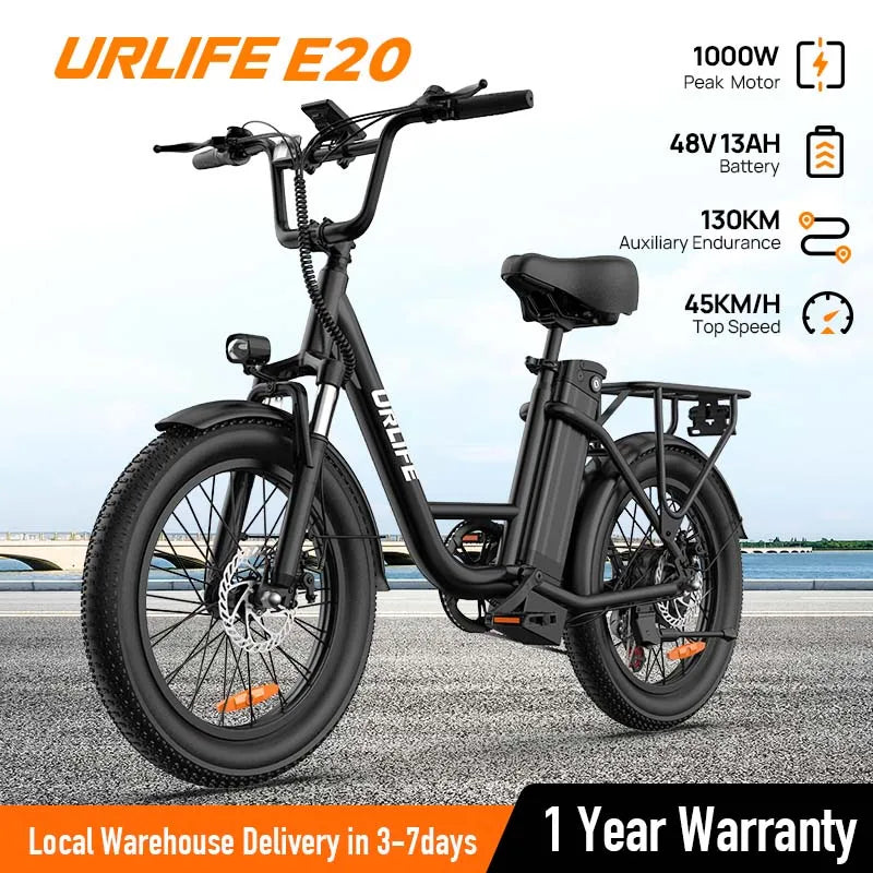 URLIFE E20 1000W Electric Bike With 48V 13Ah Removable Battery