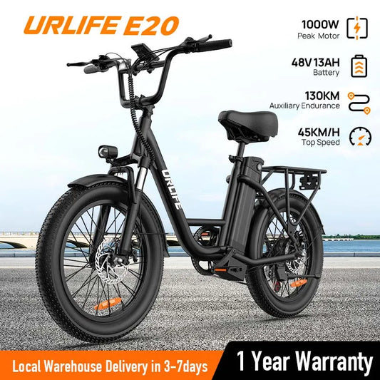 URLIFE E20 1000W Electric Bike With 48V 13Ah Removable Battery