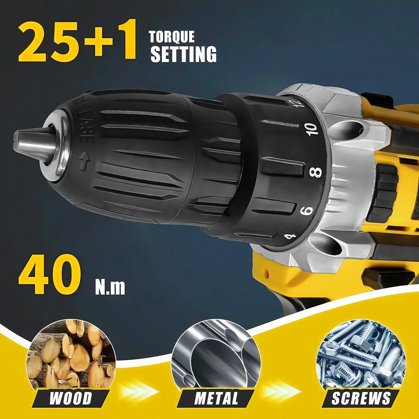 21V Cordless Drill Set for Home DIY Projects Includes Battery
