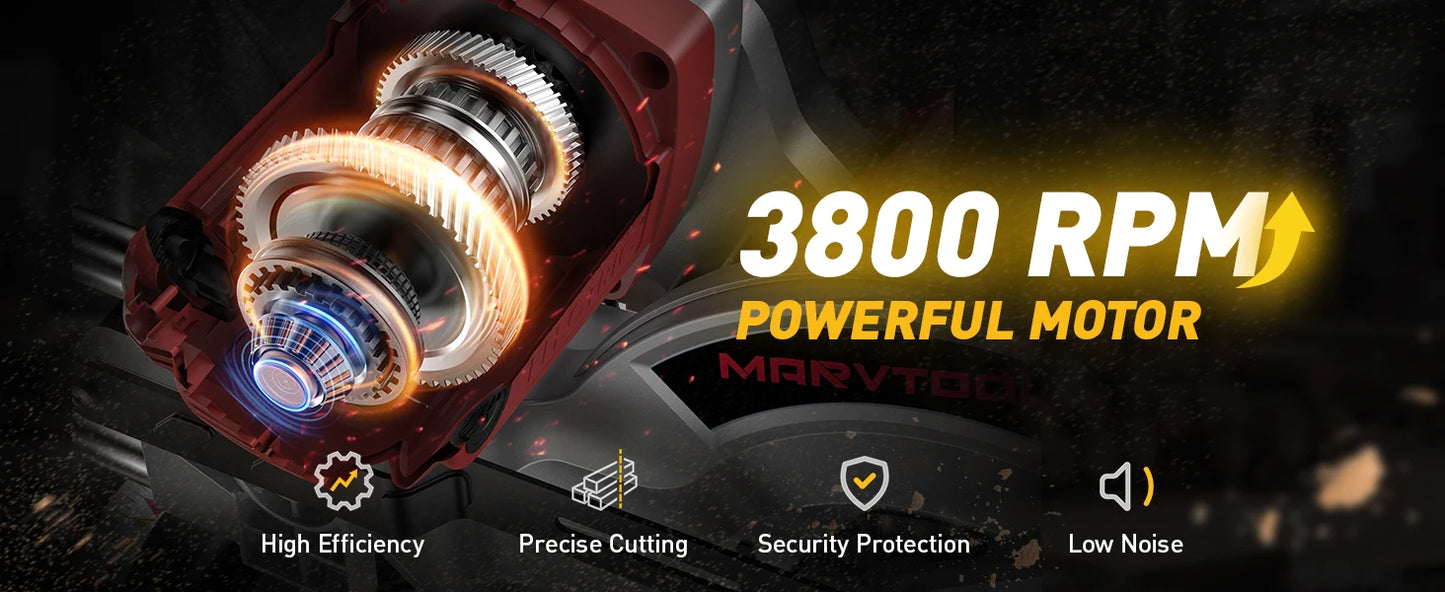 Marvtool JS-1207C3 Sliding Compound Miter Saw Dual-Bevel 0-45 Degrees