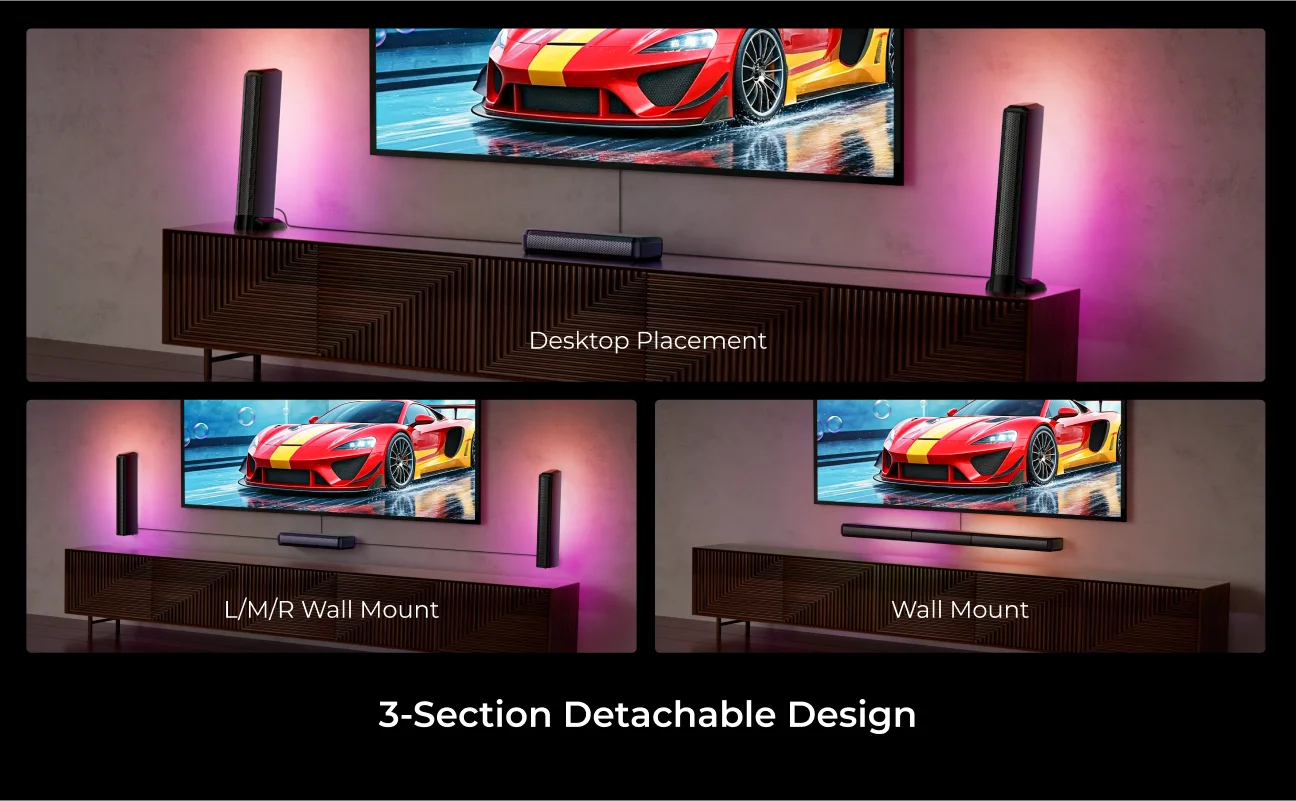 ULTIMEA 410W 7.1ch Soundbar With Wireless Subwoofer And Surround Speakers