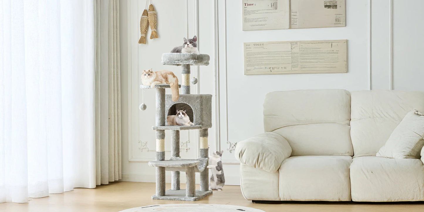 JHK Cat Tree Multi Cat Climbing Tower with Sisal Posts