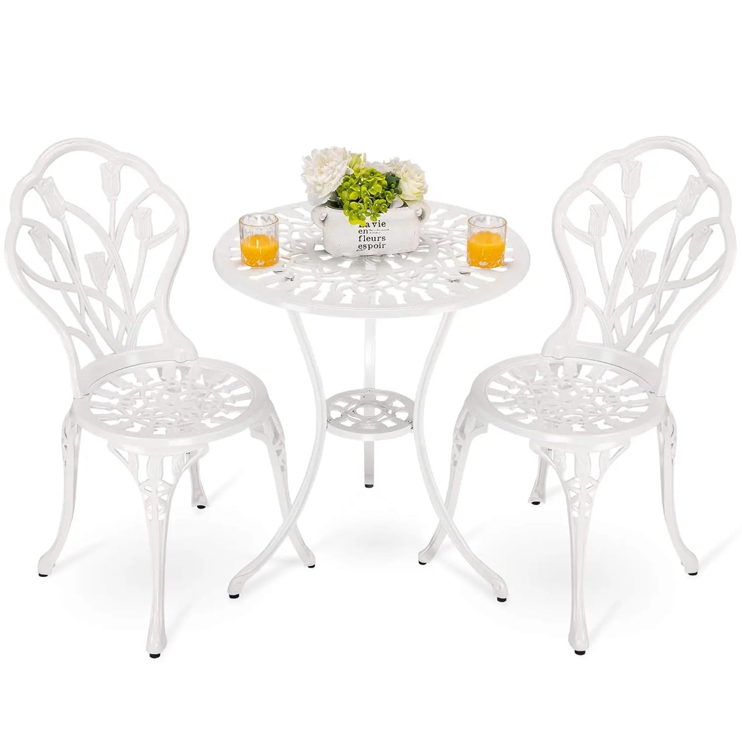 Bistro Table And Chairs Set Outdoor Patio Cast Aluminum