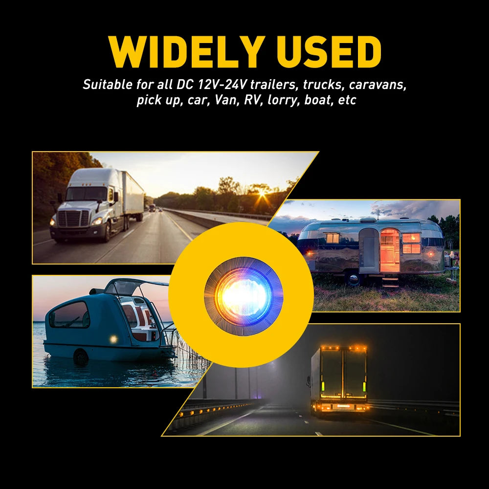 Auxito 20Pcs Dual Led Clearance Side Marker Lights For 12 24V Trailers