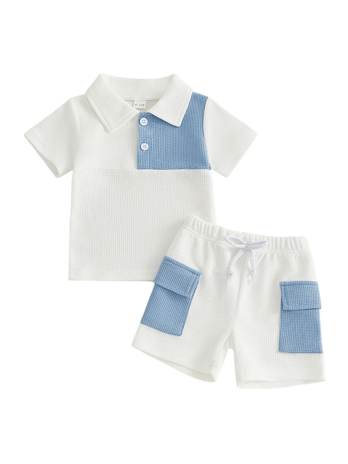 Infant Boy Summer Shirt And Cargo Shorts Set For Playtime