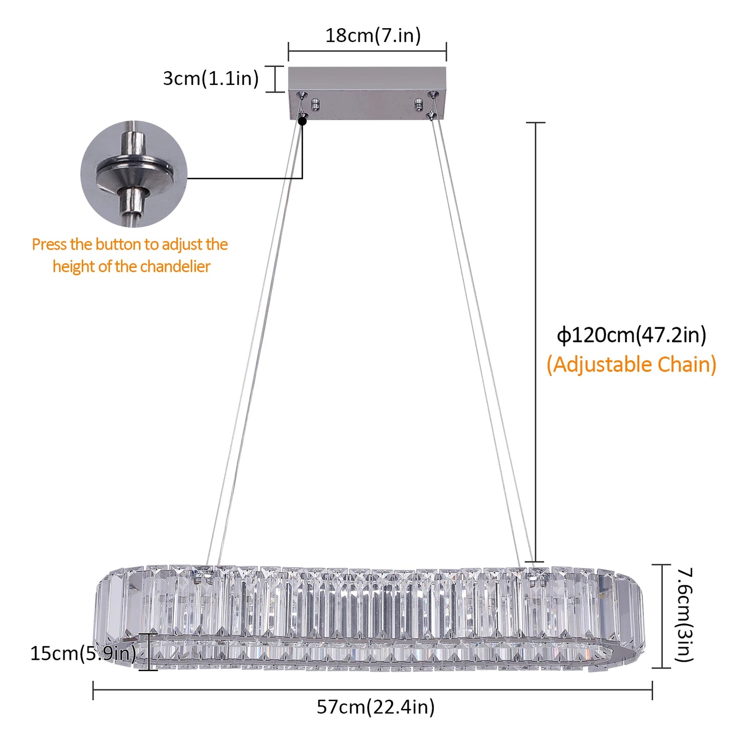 Vinilky Modern Crystal Ceiling Chandelier for Living Room
