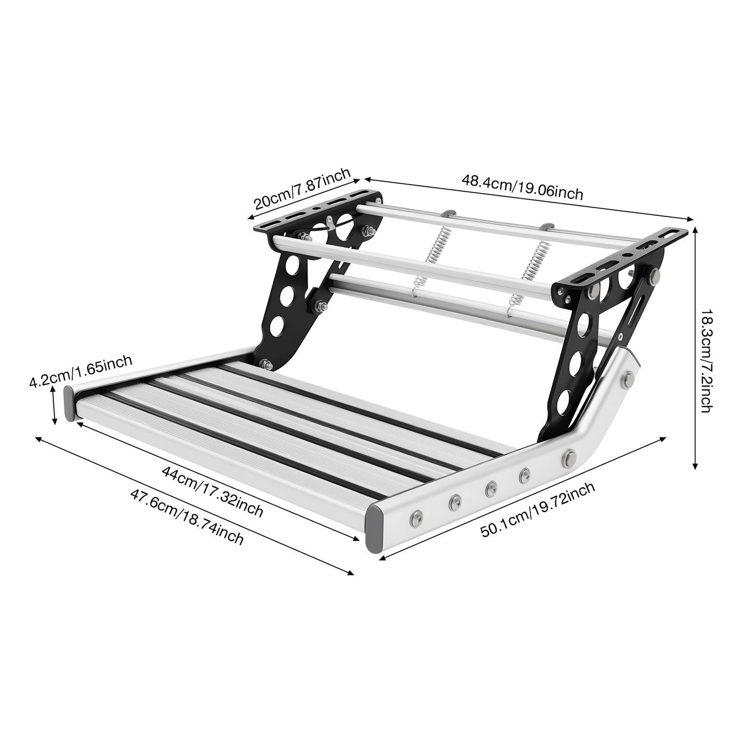 Bymaocar Folding RV Step With LED Light Aluminum Alloy 150kg