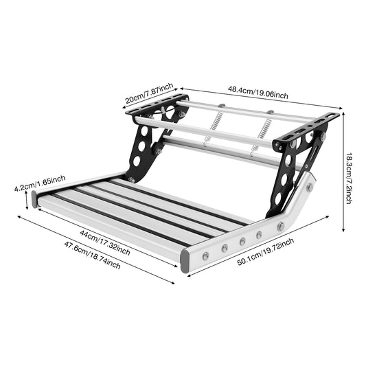 Bymaocar Folding RV Step With LED Light Aluminum Alloy 150kg