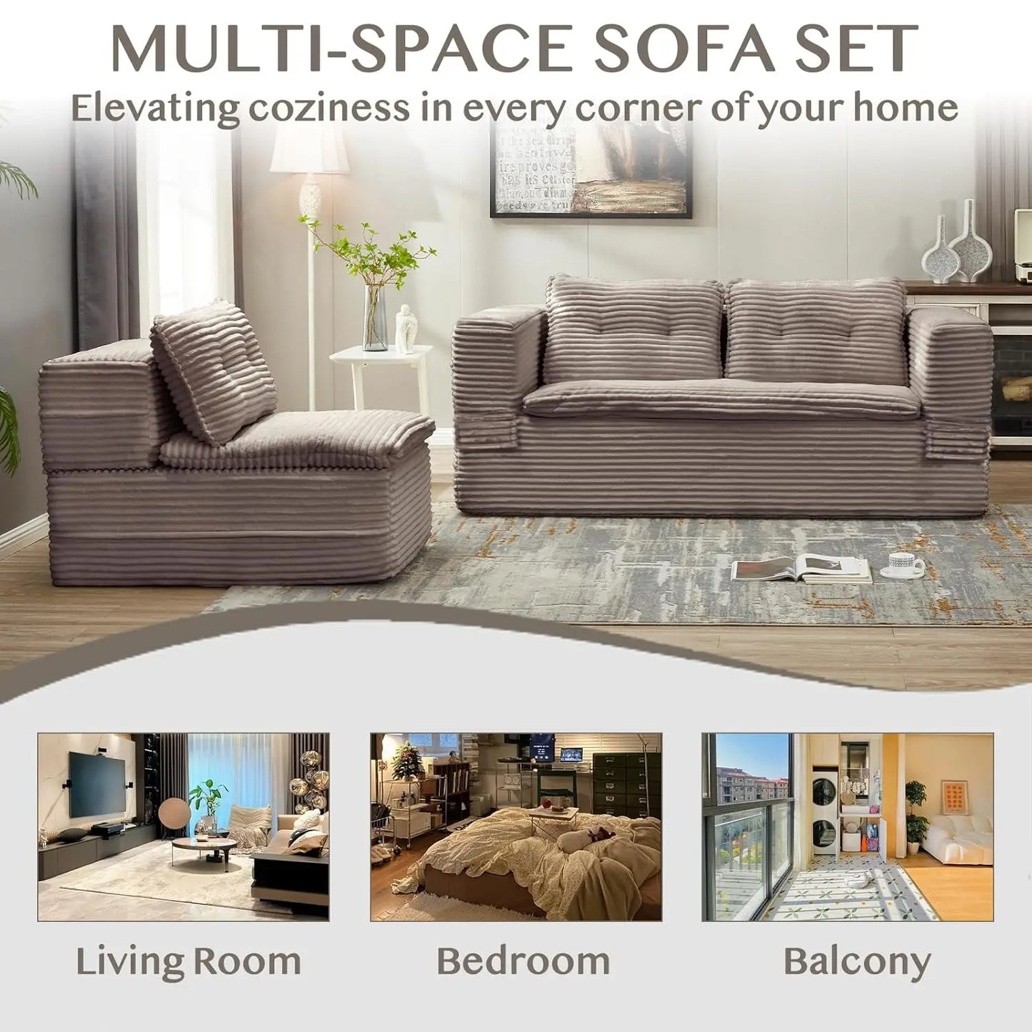 Corduroy Futon Sofa Bed L Shaped Sleeper With Chaise