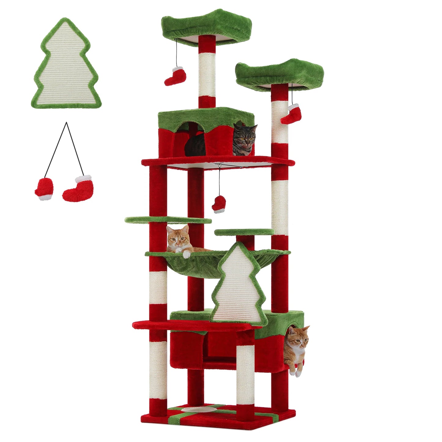 PAWZ Road Cat Tree Tower With Sisal Scratching Posts Hammock