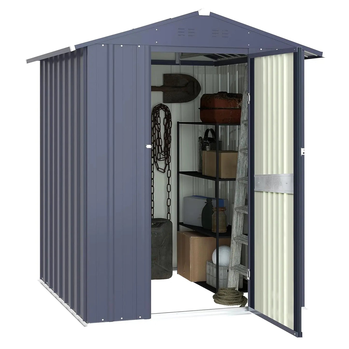Galvanized Metal Outdoor Storage Shed For Garden Tools