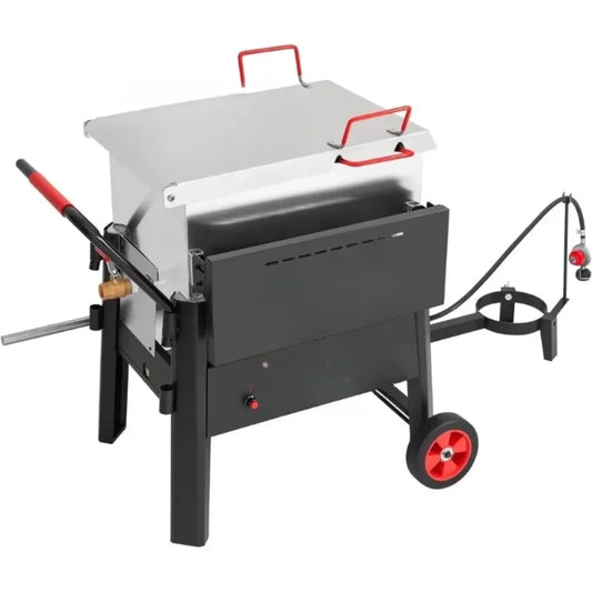 Patio Lawn Garden Outdoor Crawfish Boiler With Wheels And Stir Paddle