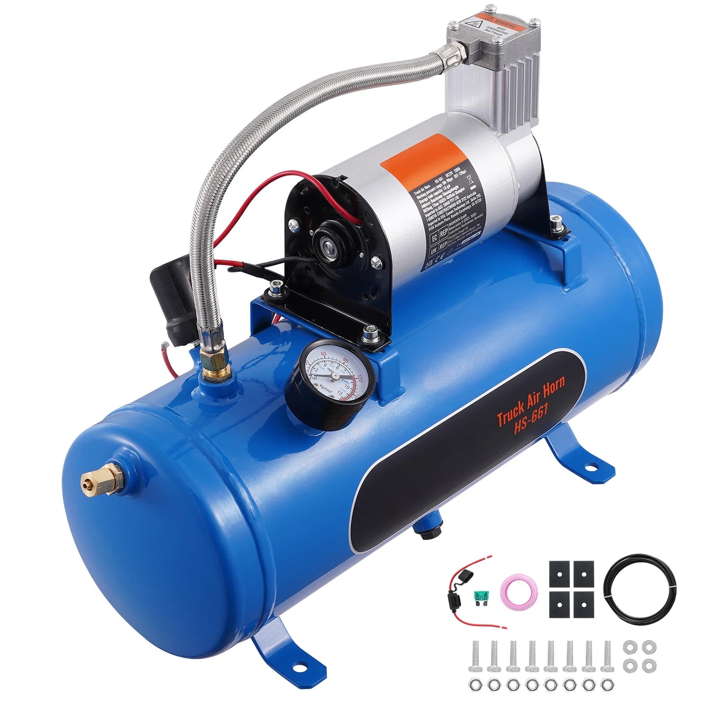 SucceBuy 12V Air Compressor With Tank For Train Horn