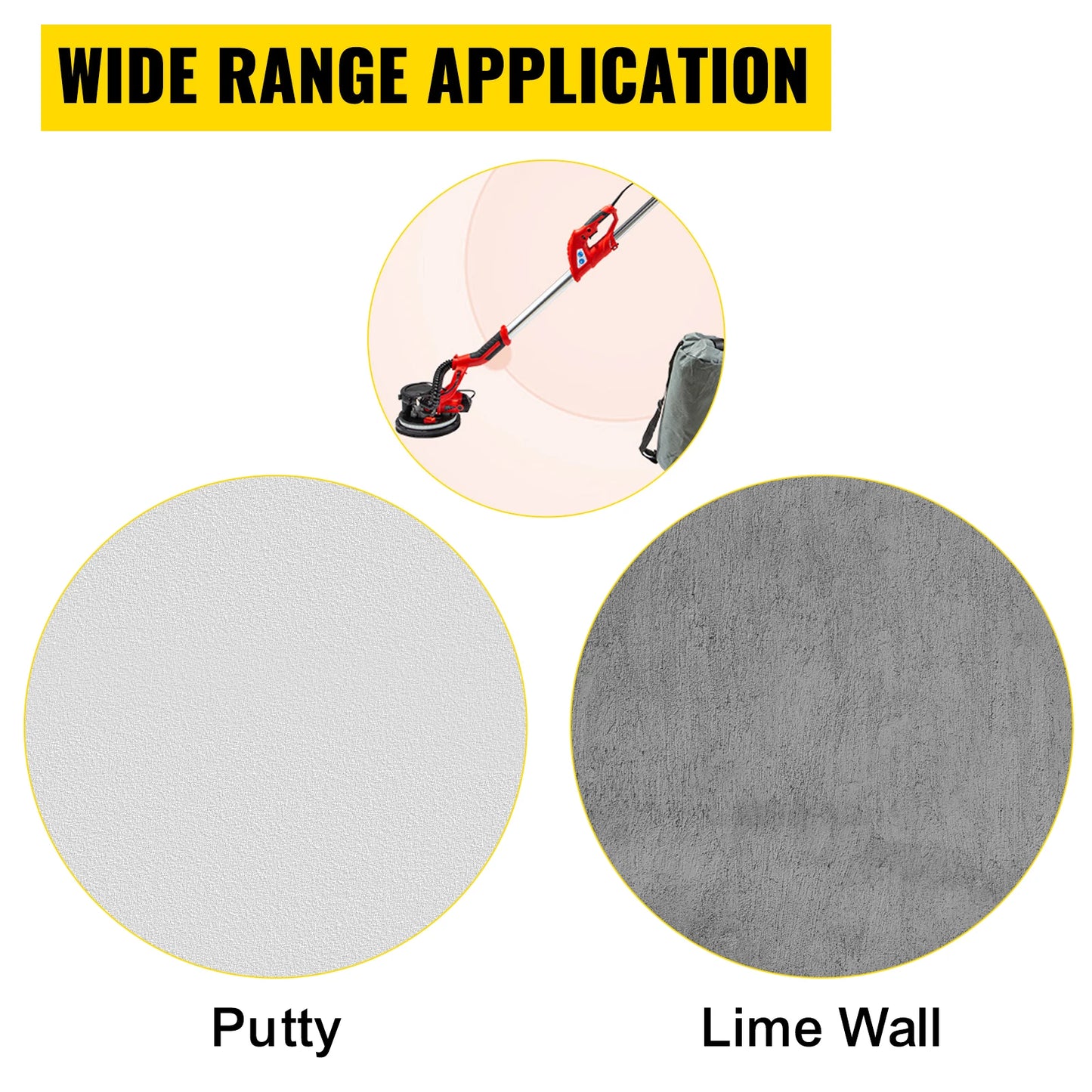 SucceBuy 850W Drywall Sander With Variable Speed And Vacuum Bag