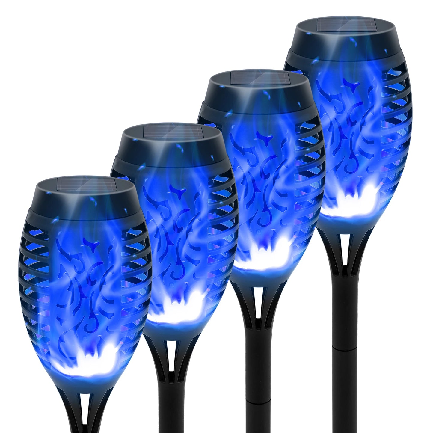 Solar Flame Torch Lights LED Flickering Outdoor Lawn Path Decoration