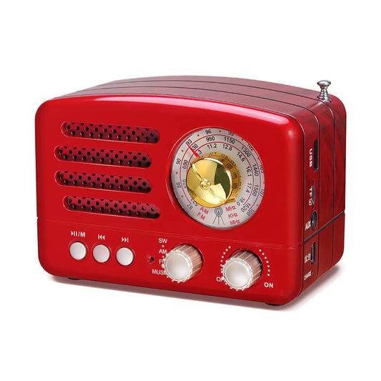 PRUNUS Retro Vintage Radio AM FM Portable Transistor USB MP3