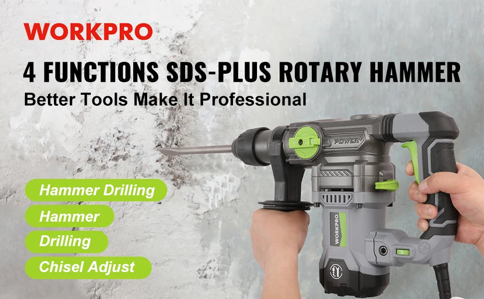 WORKPRO Heavy Duty Rotary Hammer Drill for Concrete