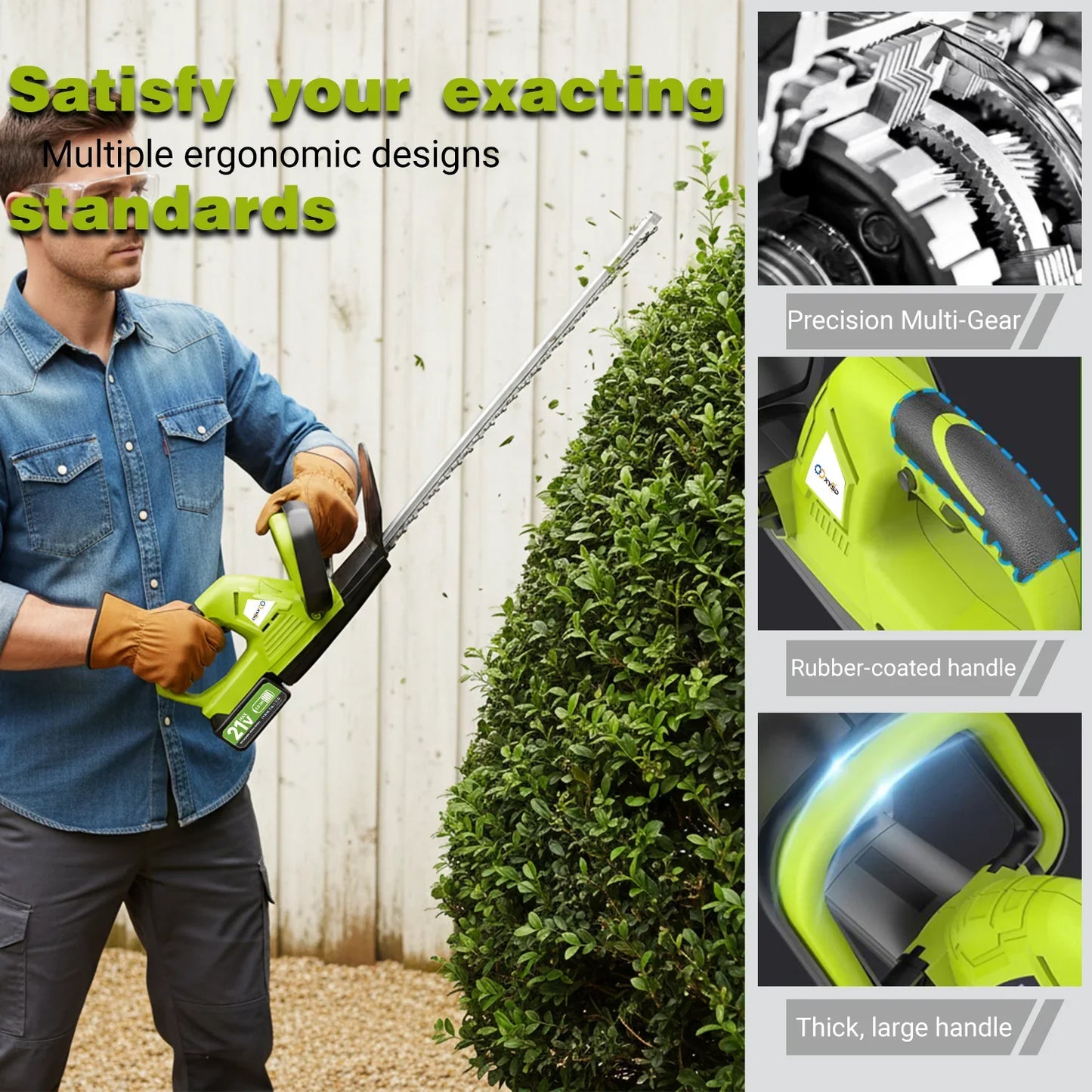Brushless Electric Hedge Trimmer With Safety Lock Includes Batteries Blade Guard