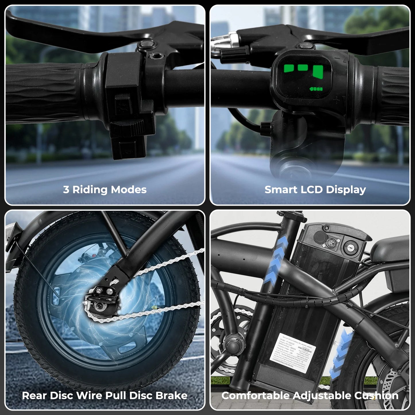 Terrosor Folding Electric Bike 560W 48V Battery 32 Mile Range