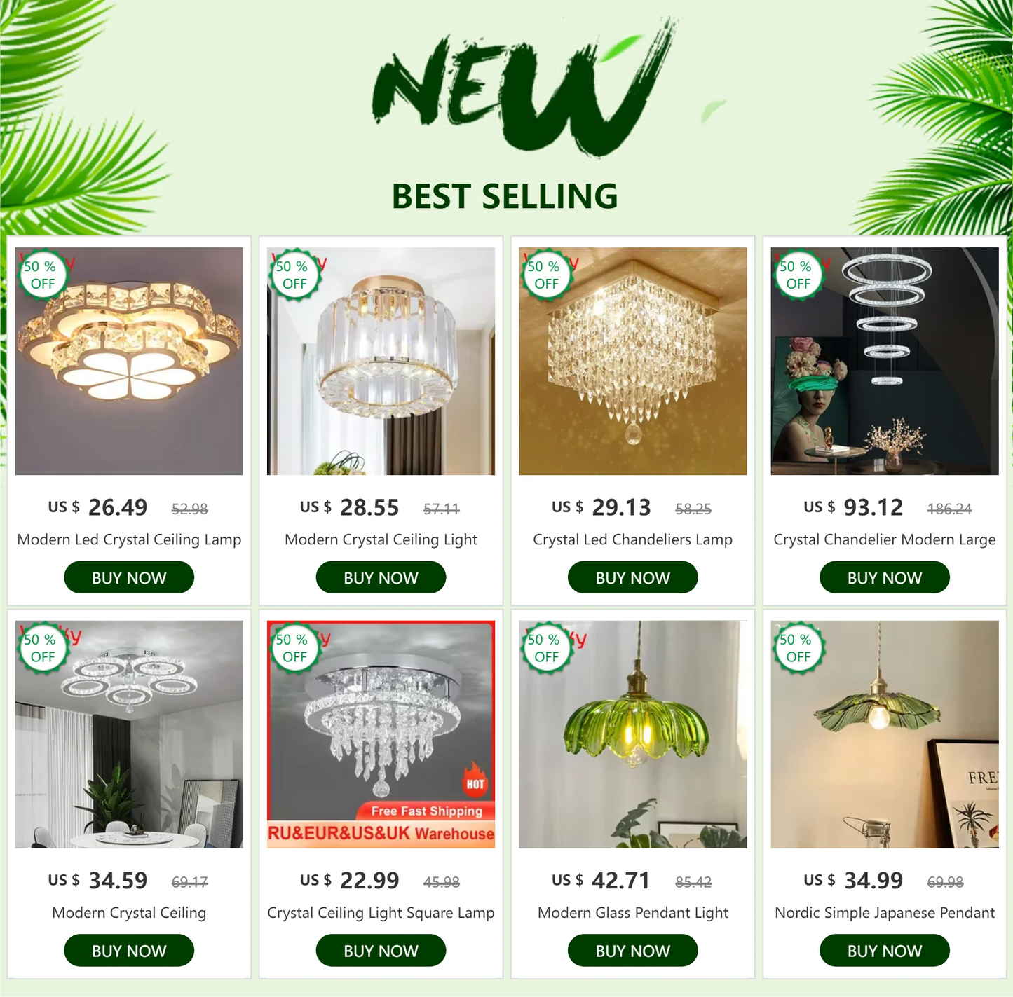 Vinilky Modern Crystal Ceiling Chandelier for Living Room