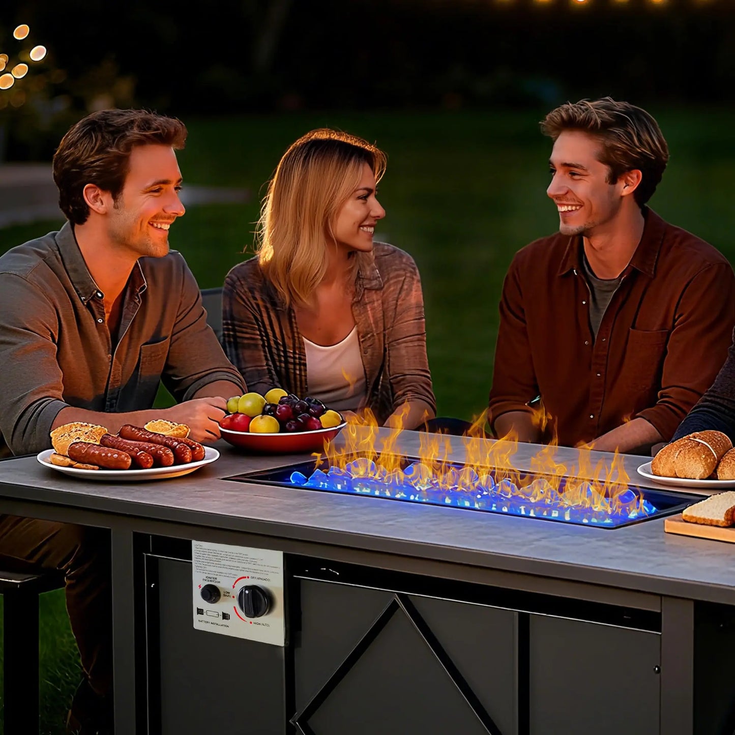 JHK 50000 BTU Outdoor Propane Fire Pit Table CSA Certified