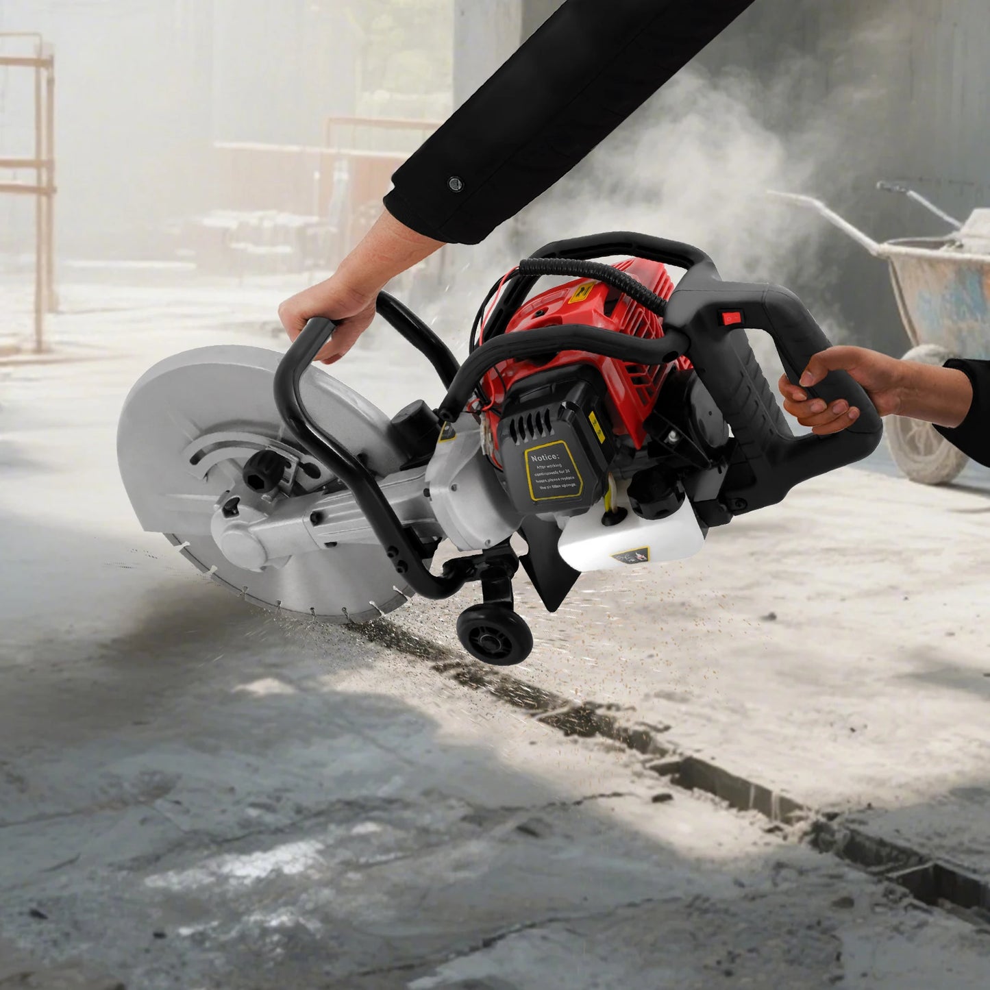 CNCEST Gasoline Concrete Cutting Saw 52cc 2 Stroke for Cement Blocks