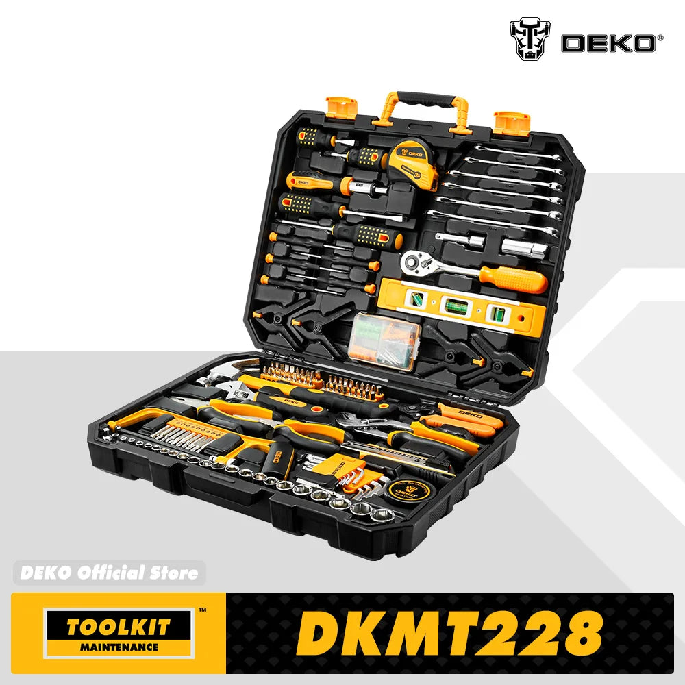 DEKOPRO 228 Piece Socket Wrench Tool Set With Toolbox
