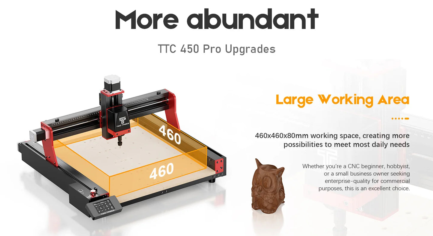 Two Trees TTC450Pro CNC 4 Axis Metal Cutting Router Engraving