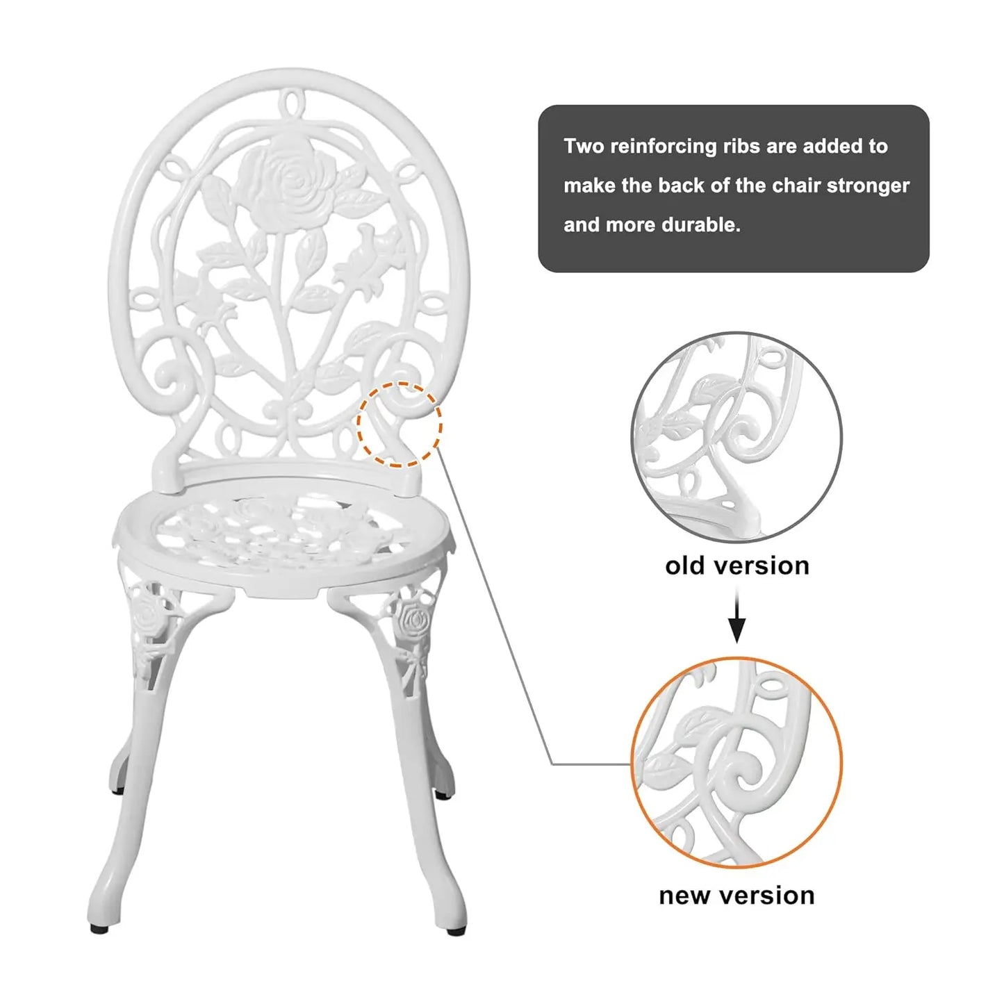 Bistro Table And Chairs Set Outdoor Patio Cast Aluminum
