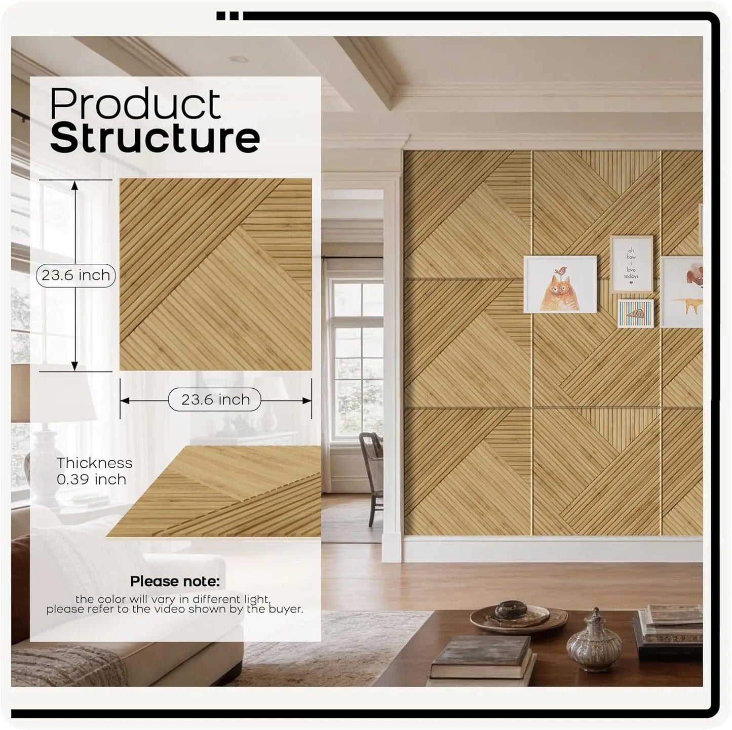 Wood Pattern Acoustic Panels 6 Pack Self Adhesive Soundproof Tiles
