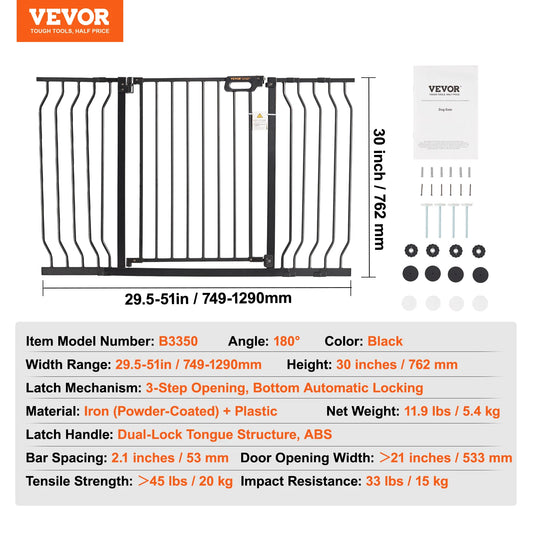SucceBuy Baby Gate Walk Through Doorways Pressure Mounted