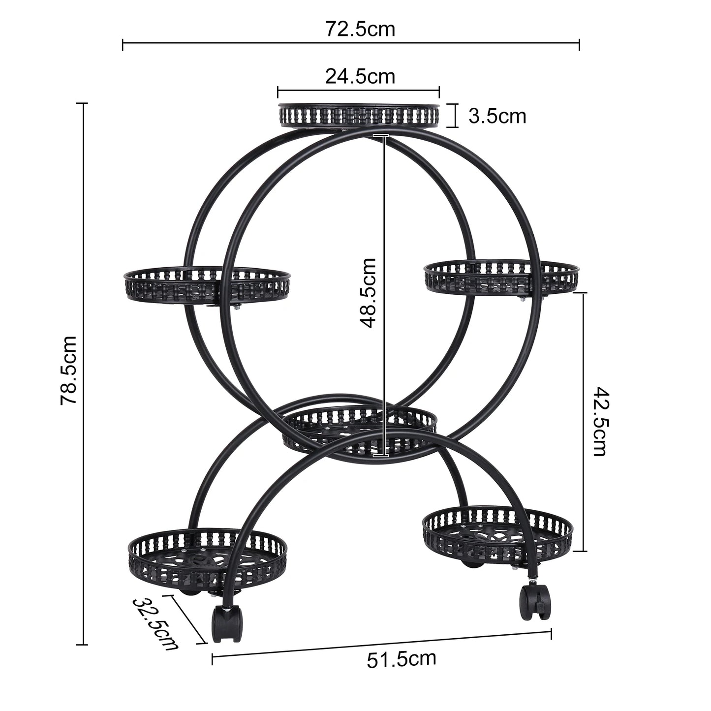BINGOPAW Metal Plant Stand Multi Layer Holder With Wheels