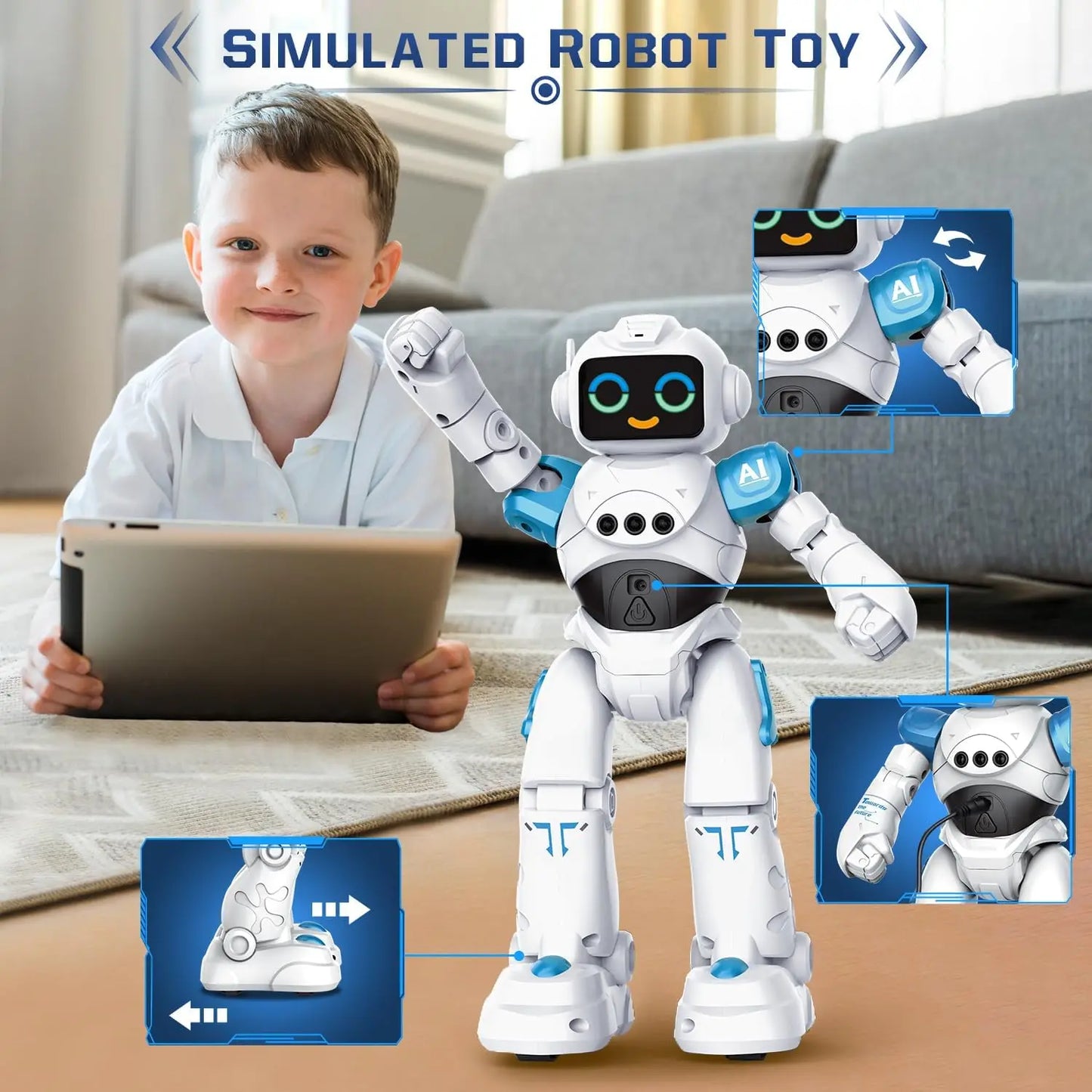 VATOS RC Smart Talking Gesture Sensing Robot Toy for Kids