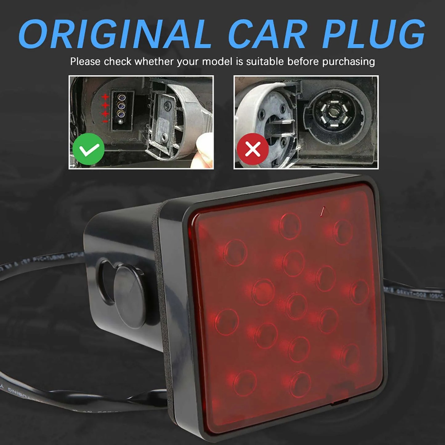 12 LED Brake Light Trailer Hitch Receiver Cover