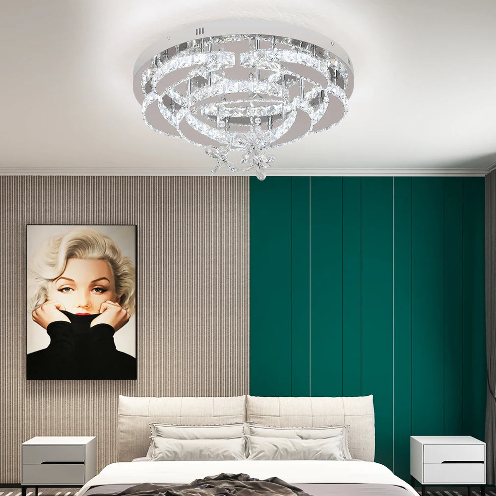 Vetrulus Luxury K9 Crystal Chandelier Modern Dimmable Ceiling Lamp