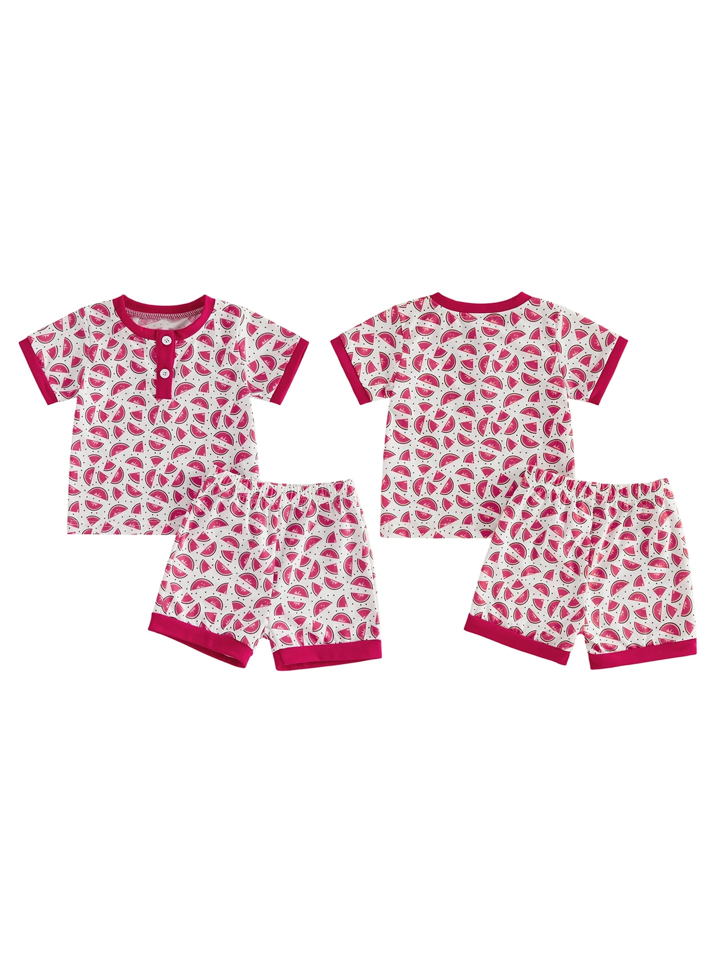 Infant Pineapple Pattern 2 Piece Tank Top And Shorts Set