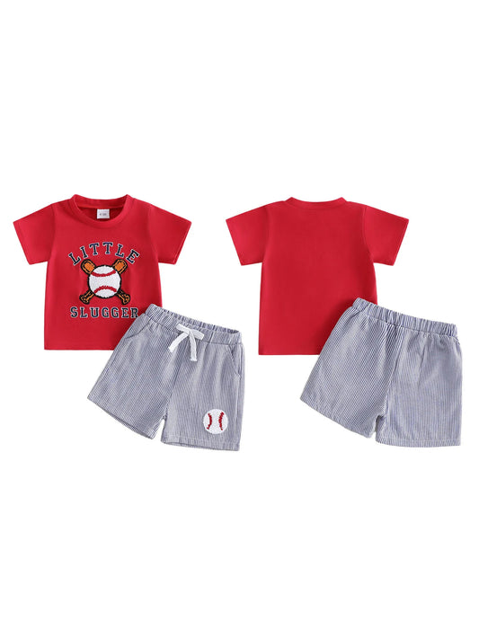 Toddler Girls 2 Piece Short Sleeve Tee Denim Shorts Set