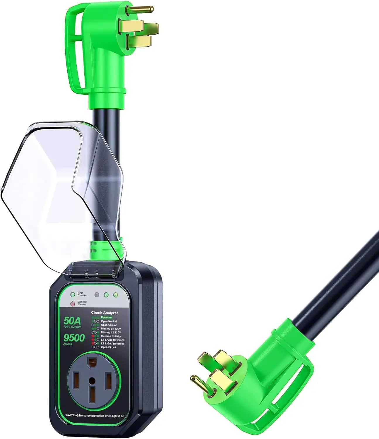 RV Surge Protector 50A 9500J Waterproof RV Circuit Analyzer