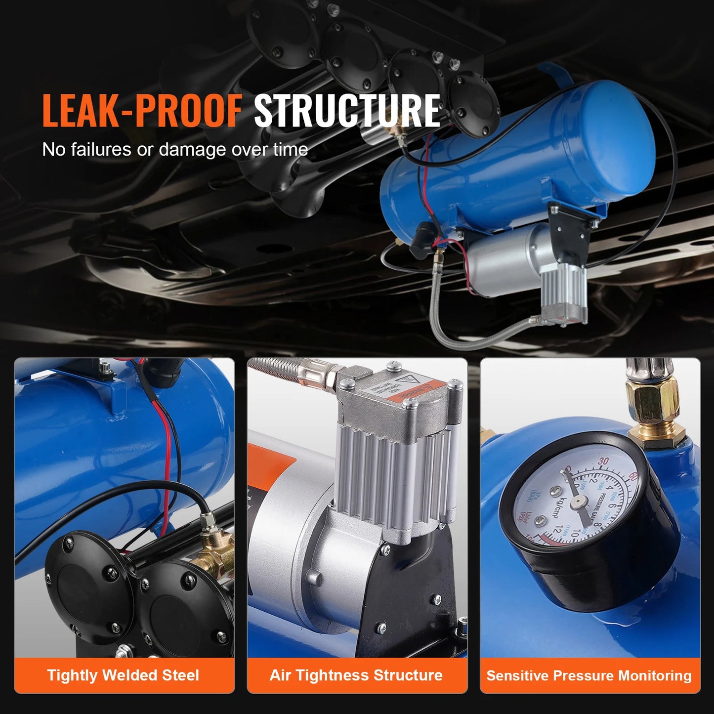 SucceBuy 12V Air Compressor With Tank For Train Horn