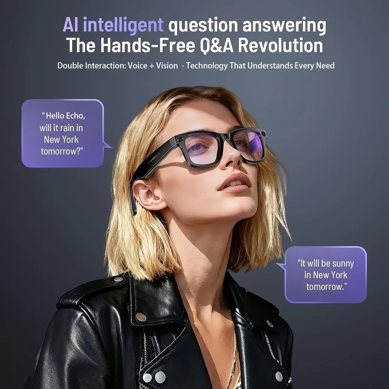 Giinova AI Smart Video Glasses 8MP Camera 4K Video