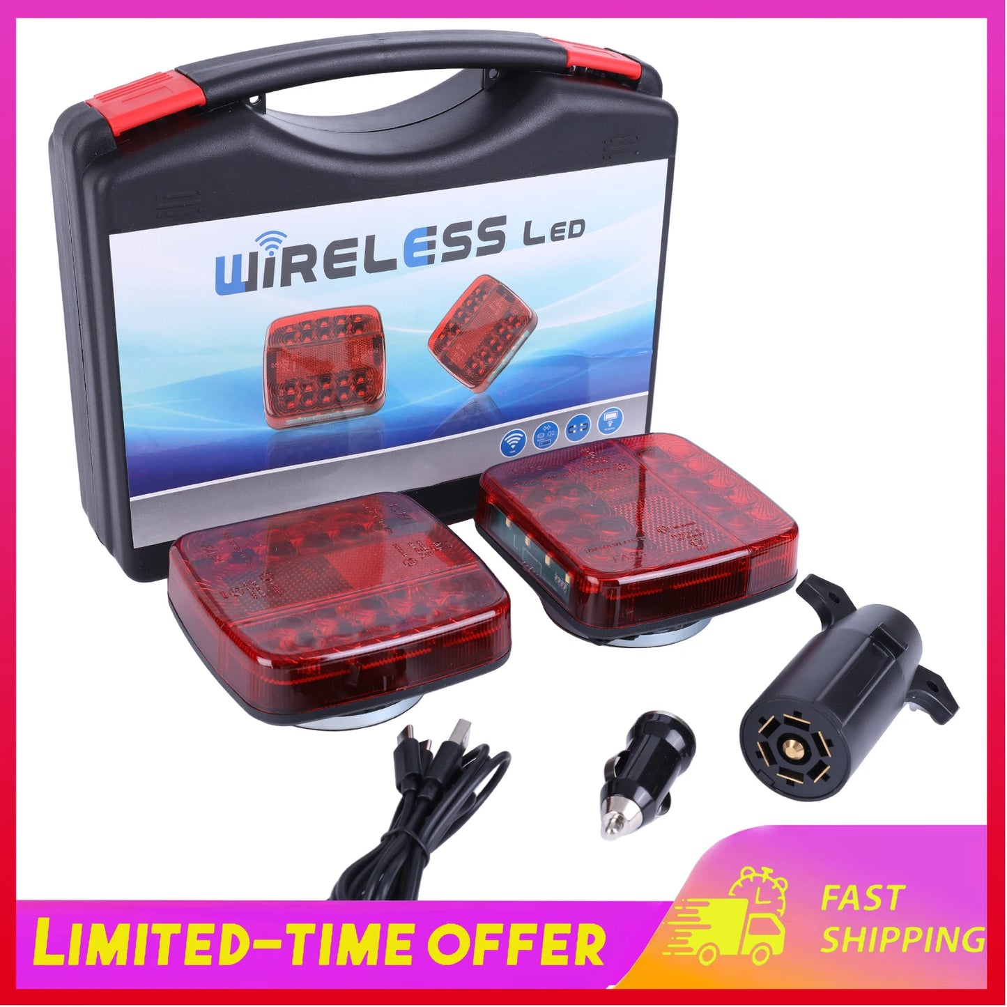 Wireless Magnetic Trailer Tail Lights for Boat Truck Camper RV