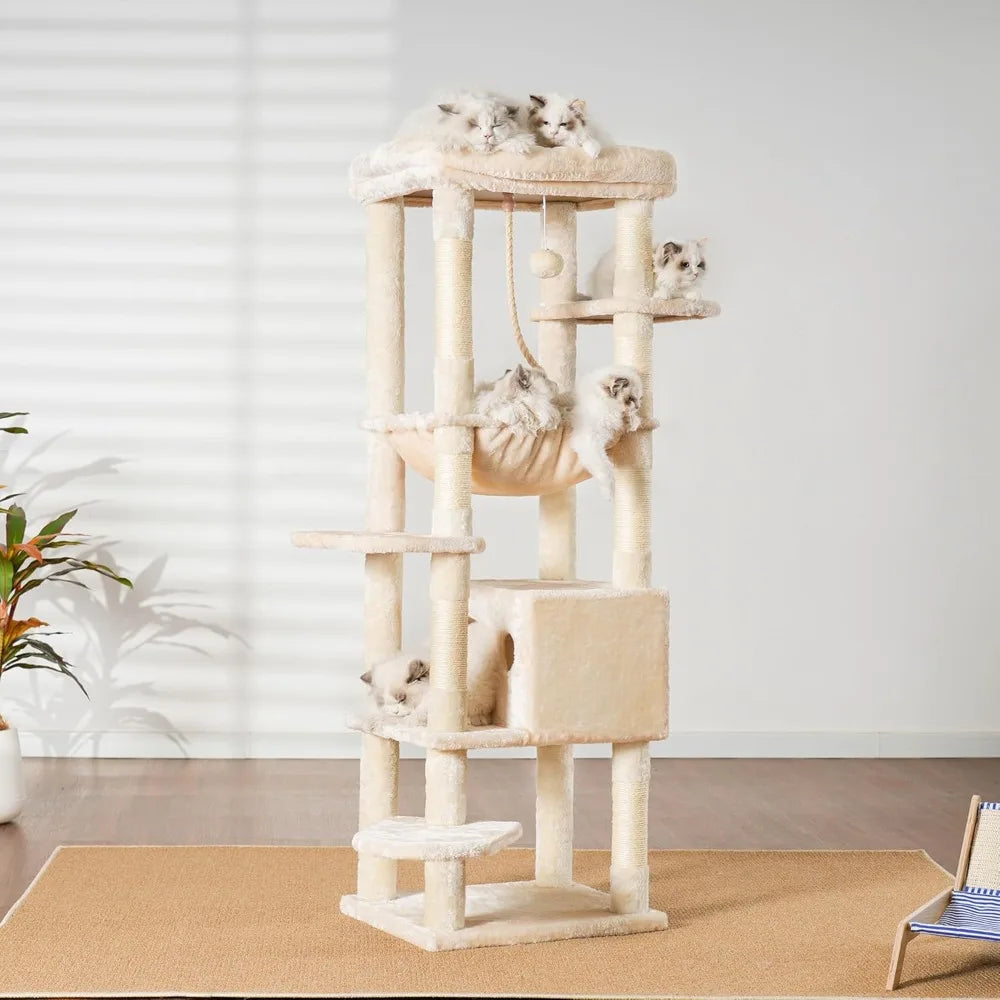 NONECN Cat Tree Heavy Duty Multi Level Plush Condo