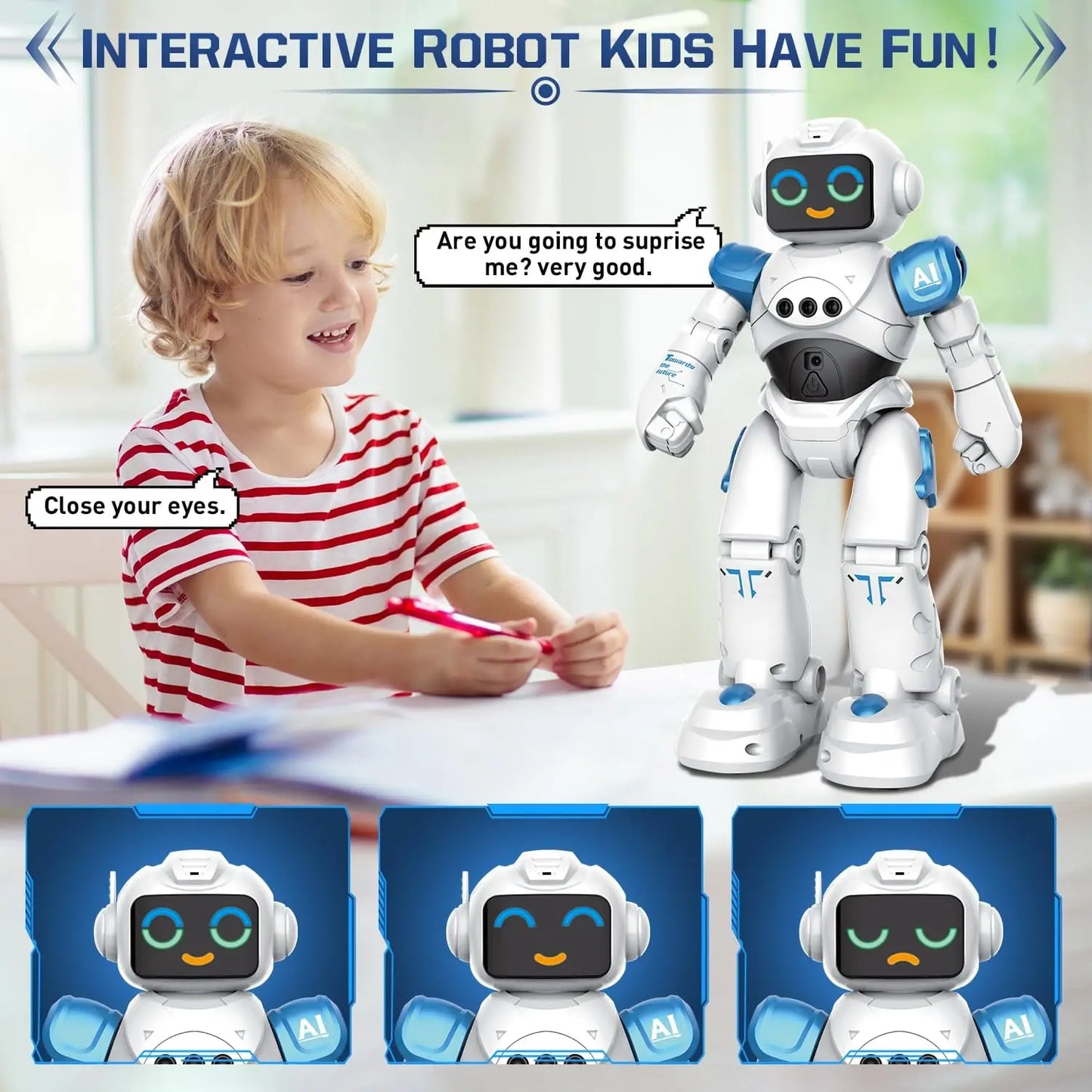 VATOS RC Smart Talking Gesture Sensing Robot Toy for Kids
