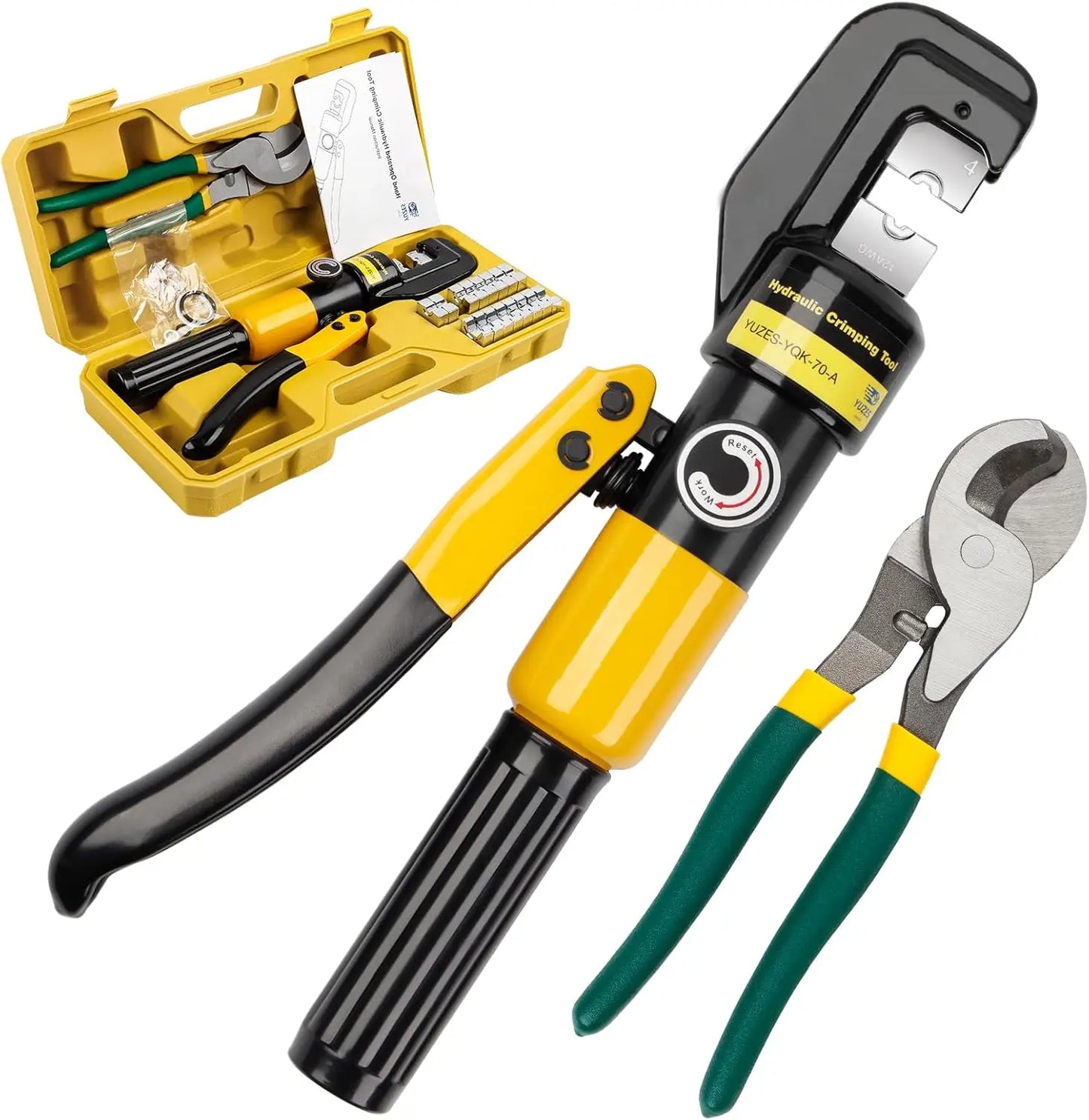 Hydraulic Crimping Tool And Cable Cutter 10 Tons 9 Dies