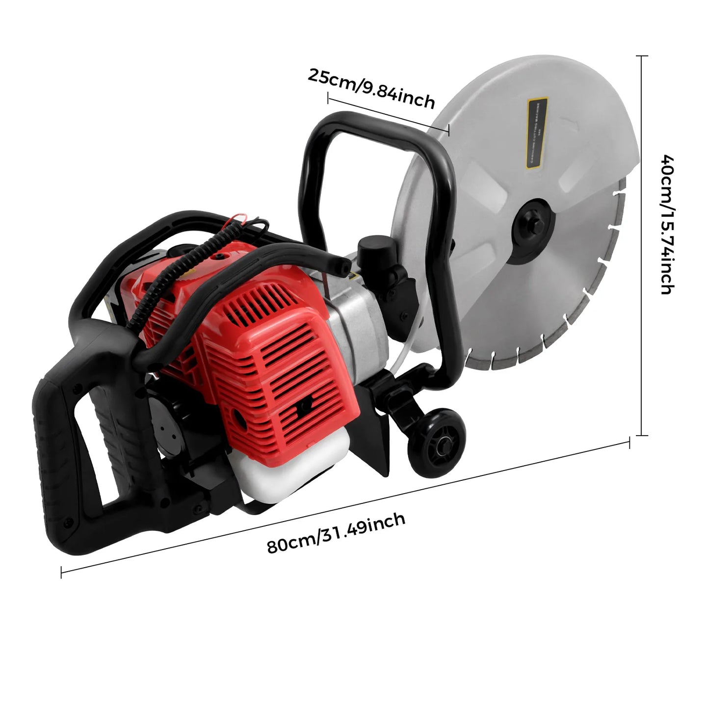 CNCEST Gasoline Concrete Cutting Saw 52cc 2 Stroke for Cement Blocks